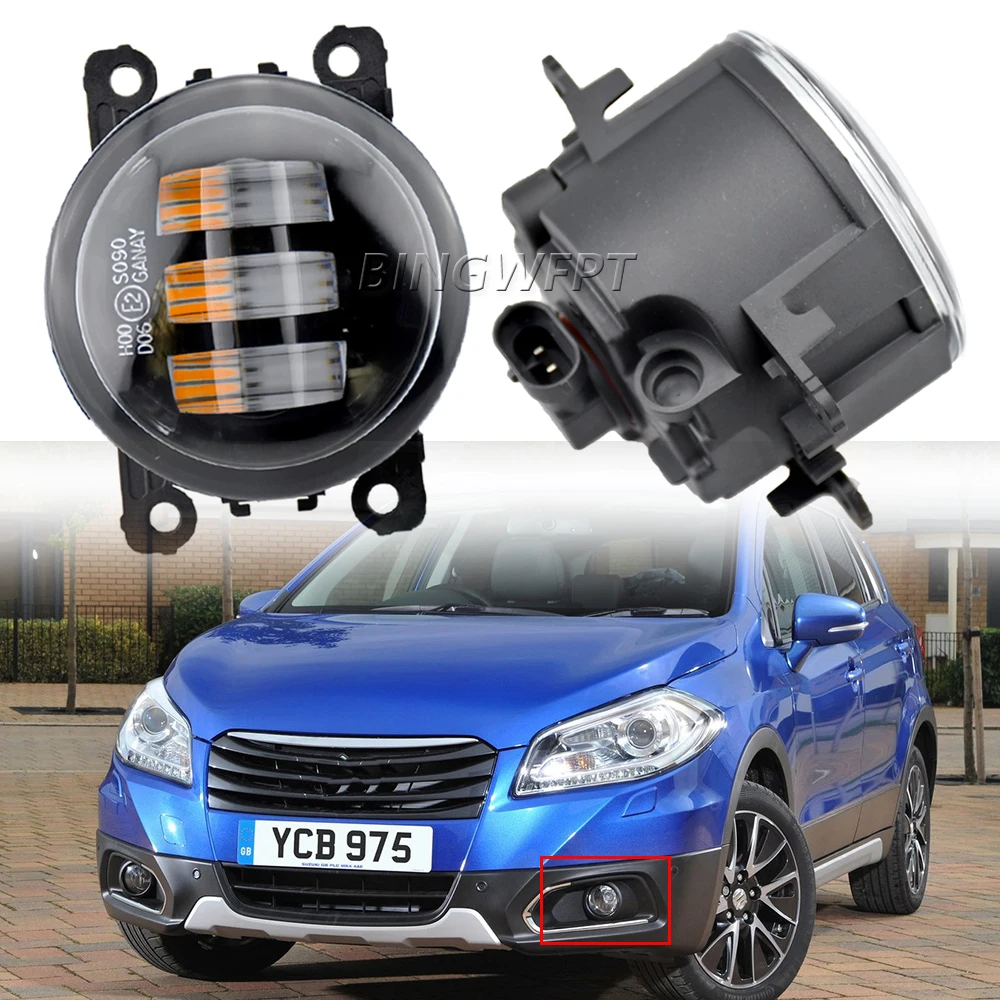 1pair Fog Light Assembly For Suzuki SX4 S-Cross 2nd Generation 2014 2015 2016 2017 2018 Car LED Lens Fog Driving Lamp 12V