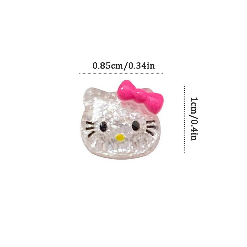 Accesorios de Arte de uñas Kawaii 50 piezas, Hello Kitty Hawaii, Círculo de natación 3D, diseño de delfín rosa, dibujos animados, decoración de uñas DIY, regalo