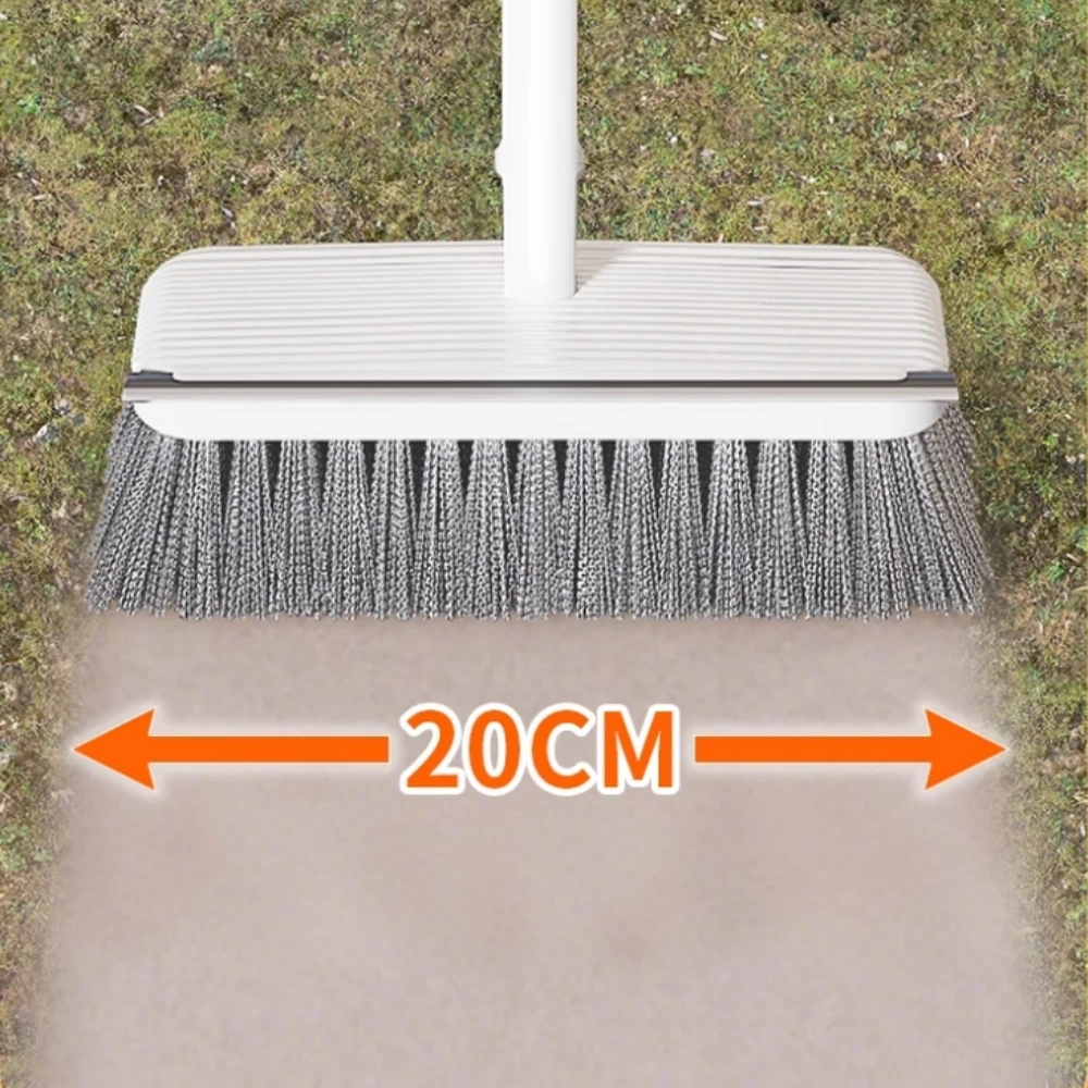 Stainless Steel Wire Floor Brush Long Handle Scraper Broom for Courtyard Outdoor Swimming Pool Patio Moss Removal