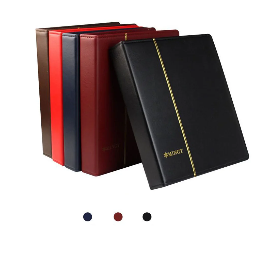 Version 60-Page Paper Money Collection Album, Leather Banknote Currency Cash Collecting Binder, Double-Sided 3-Slot Storage Book