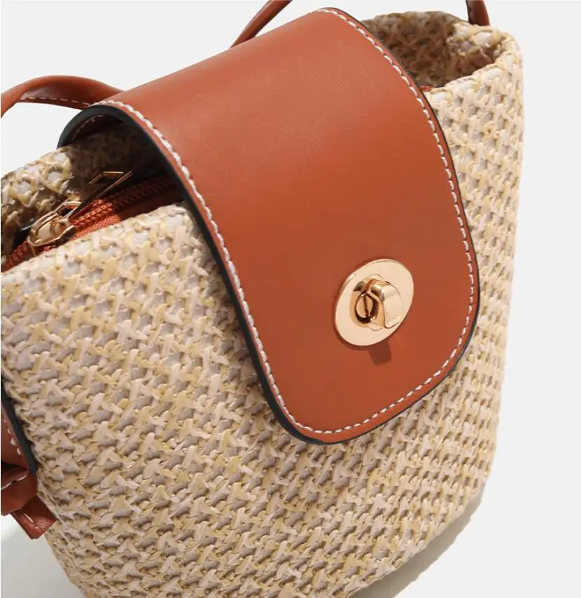 Women's Messenger Bag Straw Woven Shoulder Bags Fashion Beach Bag Storage Wallet Women's Small Bag