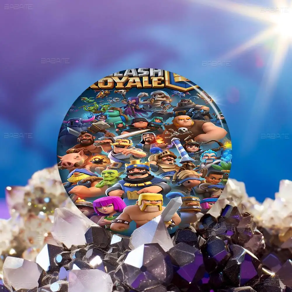 لعبة C-Clash Royale دبابيس زر مستديرة شعار دبابيس الإبداعية على ظهره الملابس الديكور موضة الكرتون مجوهرات هدايا