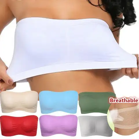 Women's Tube Top Strapless Bandeau Bra Underwear Women Bralette Seamless Strapless Tops Hollow Wrapped Chest Bras