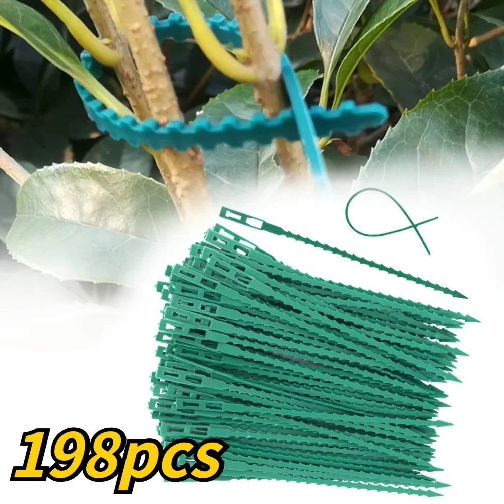 99/198Pcs 6.69 Inch Adjustable Plant Ties Reusable Flexible Stem Clips Support Band For Tomato Vine Climbing Garden Plants