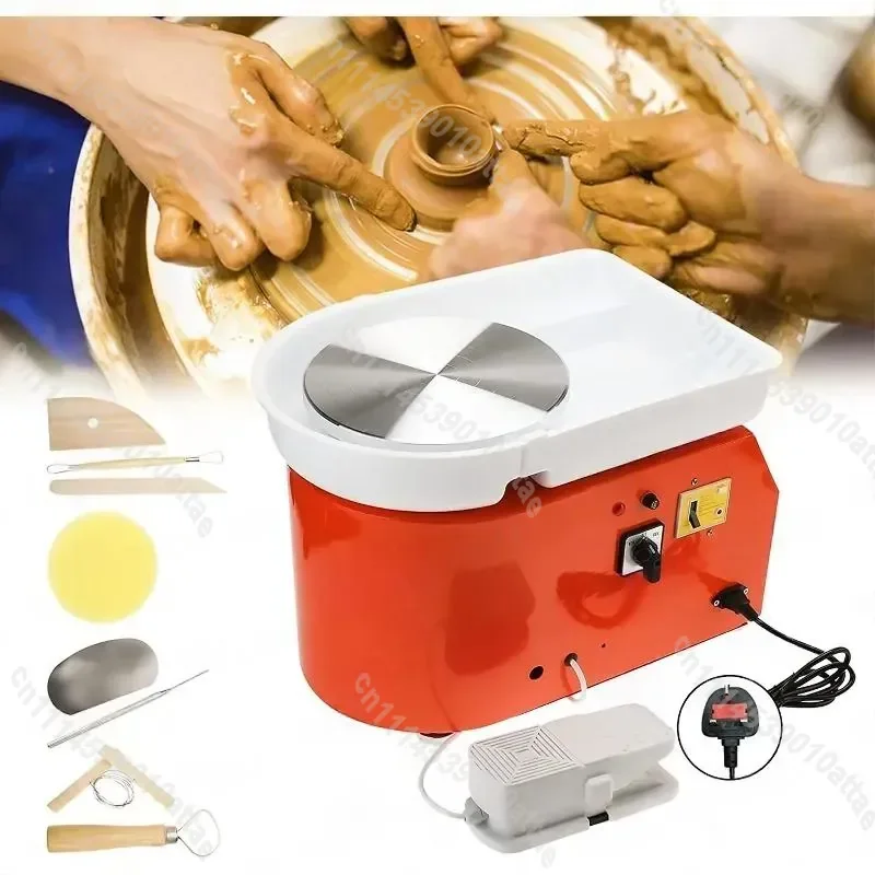350W Electric Pottery Wheel 25cm Ceramic Clay Machine DIY Tool for Students Ceramics Work US EU Plug