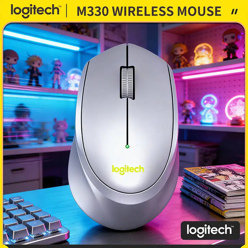 

Бесшумная беспроводная мышь Logitech M330, 2,4 ГГц, USB-приемник, длительное время автономной работы, совместима с Mac, Windows, Chromebook, ноутбуками