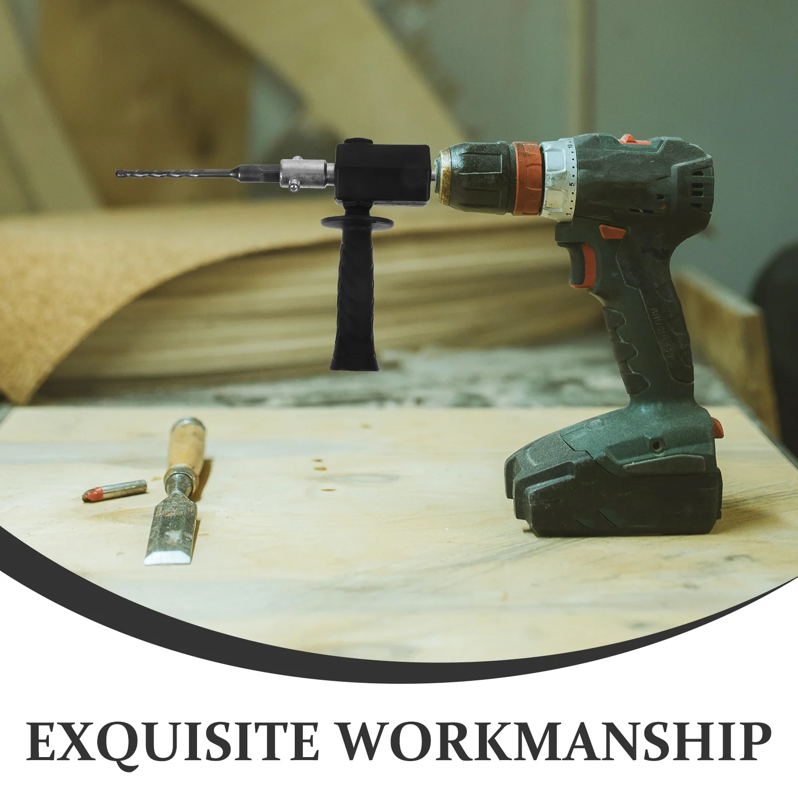 

1Set Electric Drill to Hammer Adapter with Hardened Transmission Shaft for Chipping Trenching and Foundation Removal Drill