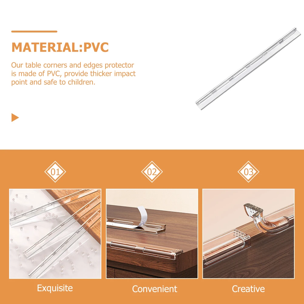 

PVC Table Corner Protectors Furniture Bumpers Clear Wall Guards Thick Features DIY Cut Length Wood Glass Metal Ceramic
