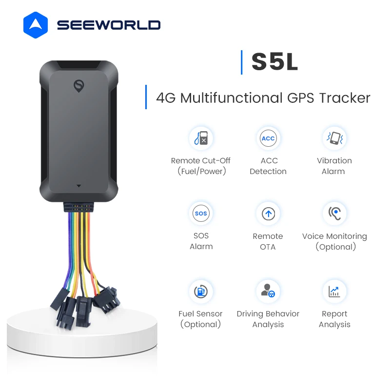 S5L Global GPS Tracker 4G Tracking Device With SOS Button And ACC Detection For All E-car