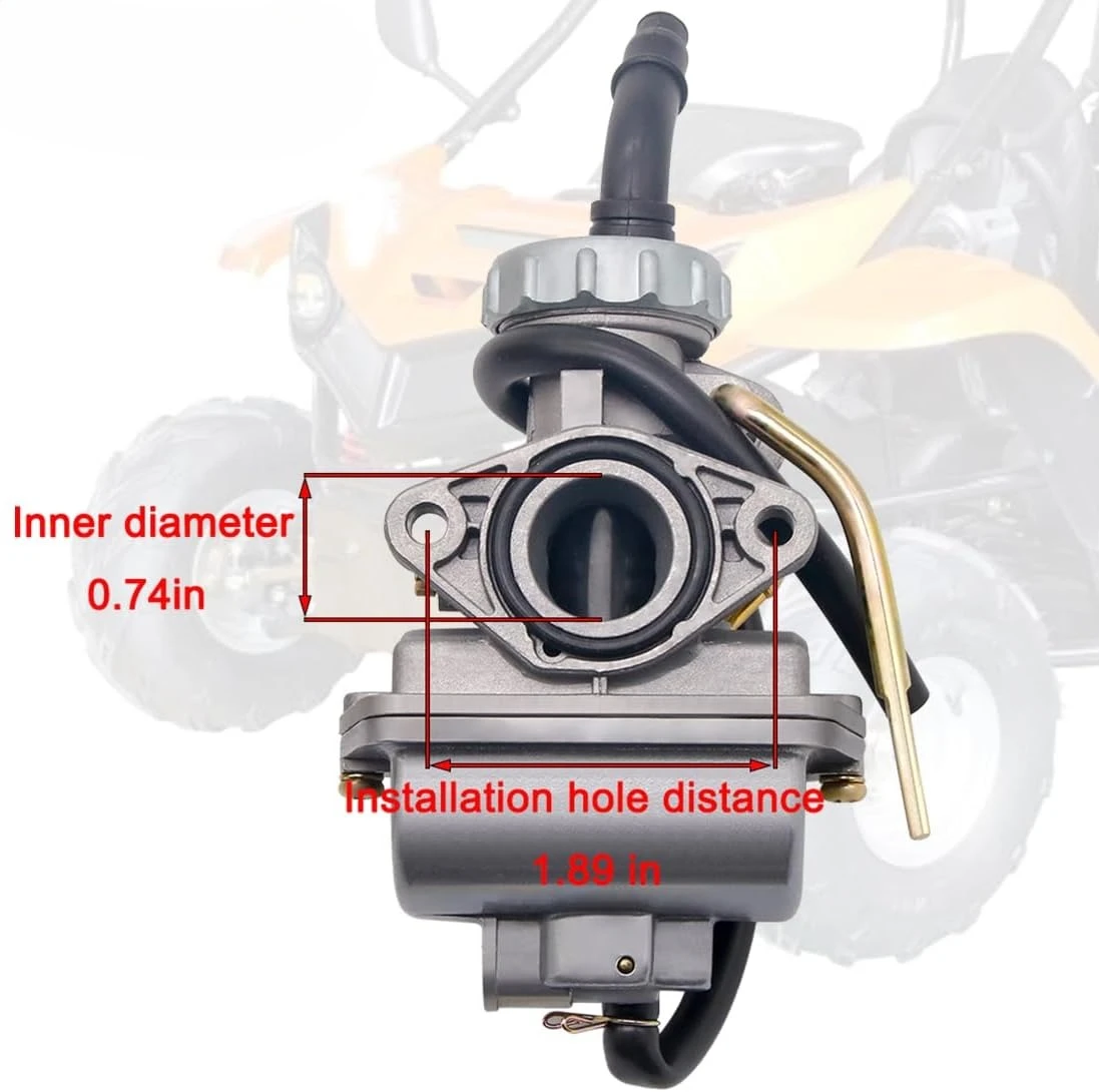 110cc PZ20 Carburetor for Kazuma Baja 50/70/90cc TaoTao 110B Honda CRF50F (2004-2013, 4-Stroke, Manual Choke, Direct Fit)