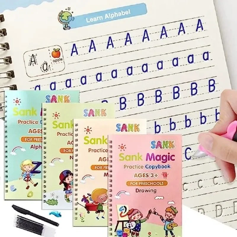 Kids Reusable Practice Copybook Handwiriting Workbook-Reusable Writing Practice Book Educational Toys for Boys Girls Gift