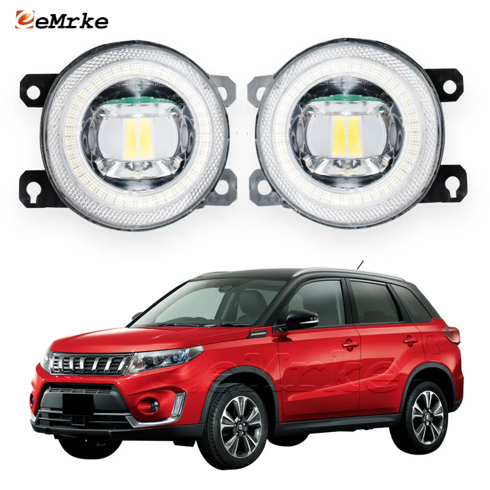 

Led Car Fog Lamp Assembly Lens 15W for Suzuki Vitara Escudo 2015-2023 2024 Angel Eye DRL Halo Daytime Running Light Aperture