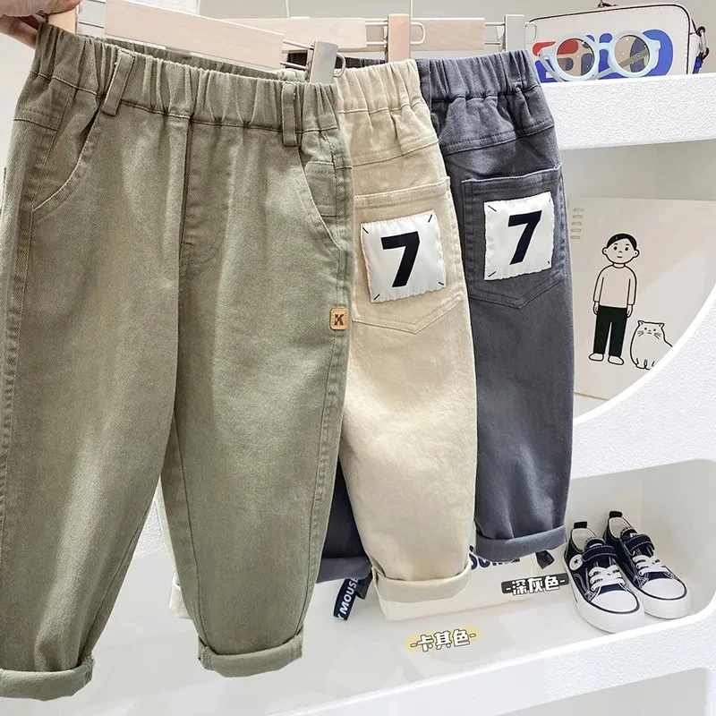 

Cotton Children's Casual Pants Korean Edition Pants Spring and Autumn New Baby Boys Loose Pants Kids Trousers