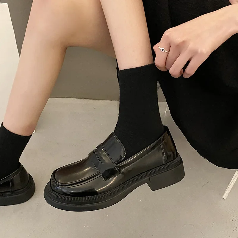 Mocassins Ronds Bruns Rétro pour Femme et Fille, Chaussures d'Uniforme JK pour Écolières Japonaises, pour Cosplay Lolita, Taille 42