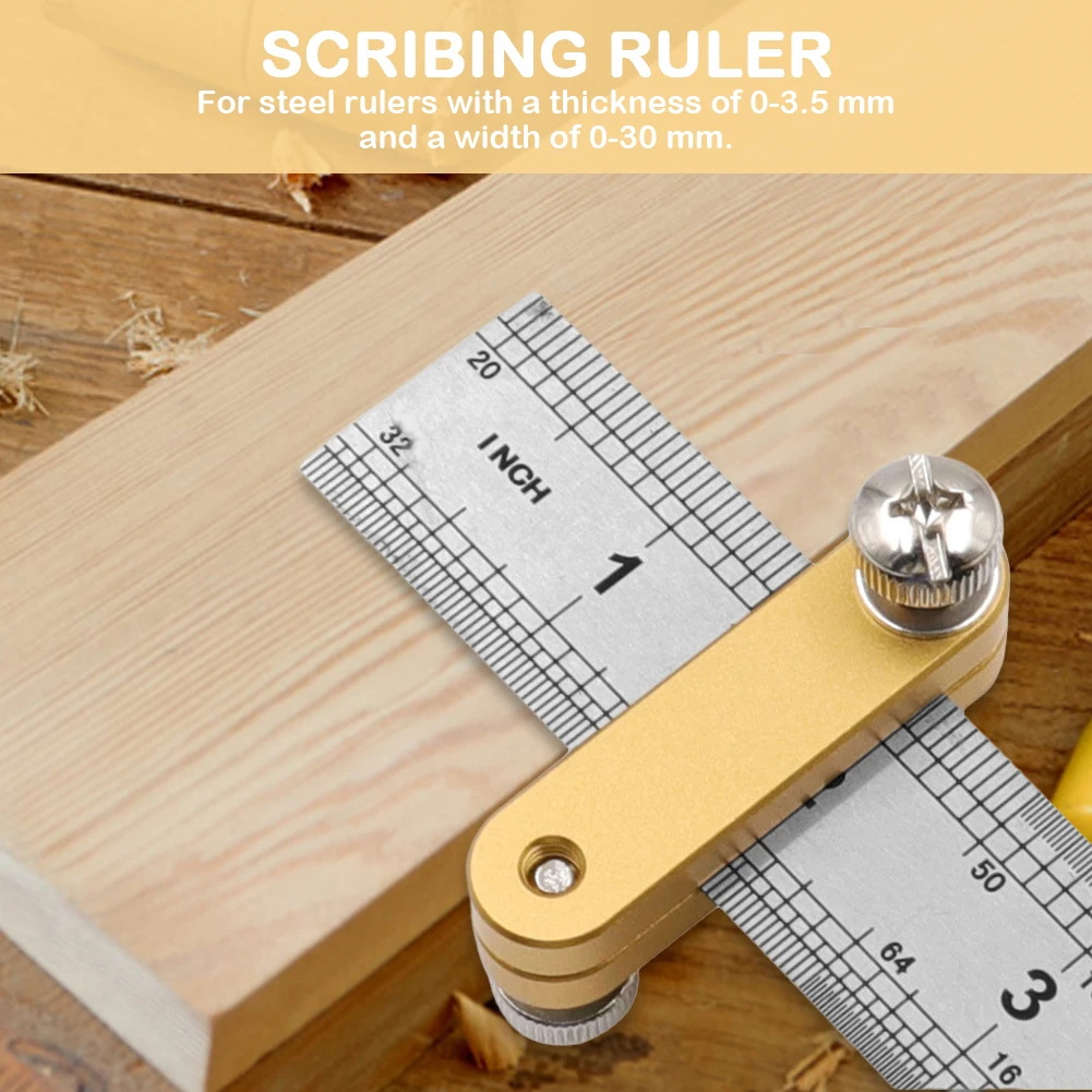 Aluminum Alloy Scriber Line Locator DIY Measuring Tools Scriber Line Marking Gauge High Precise Adjustable for Carpentry Scriber