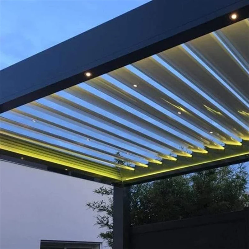 Waterproof Metal Outdoor Louver Canopy Patio Roof Garden Carport Awning Motorized Aluminum Pergola Gazebo