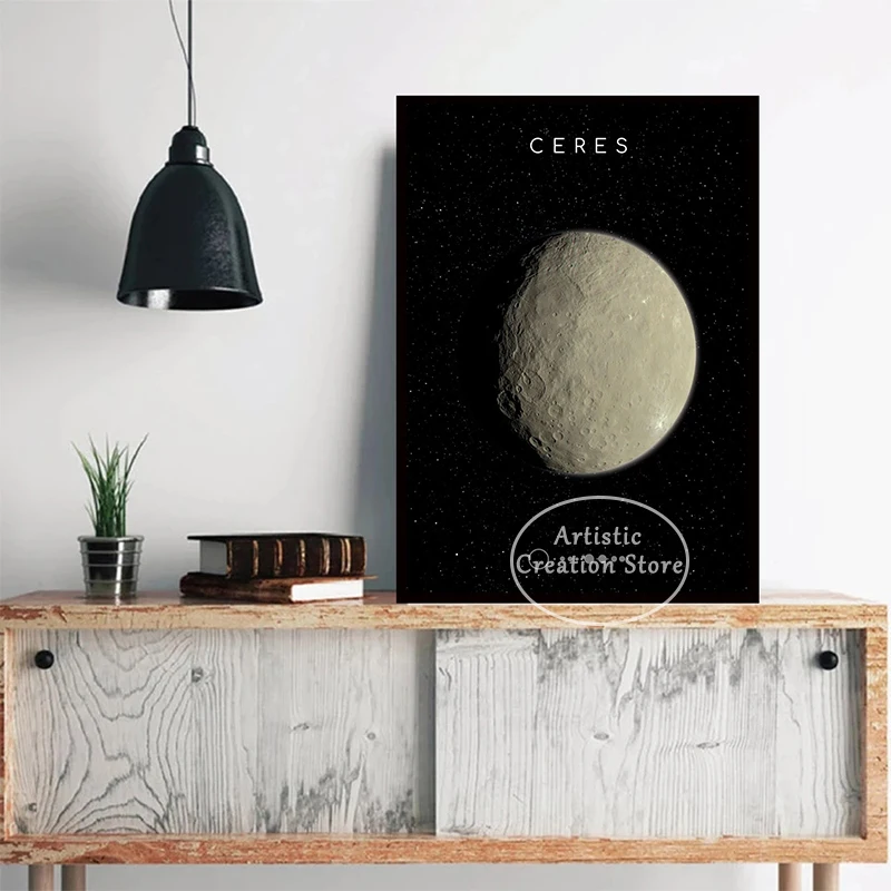 Dark of Planets and Moons Poster The Sun Sol Planet Jupiter Planet Saturn Canvas Painting Prints Picture Children's Room Decor