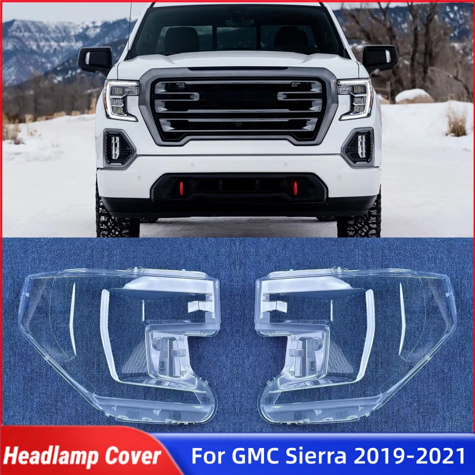 

Для GMC Sierra 2019 2020 2021, автоаксессуар, абажур, фары, линзы, линзы для передней фары автомобиля, крышка объектива, оболочка