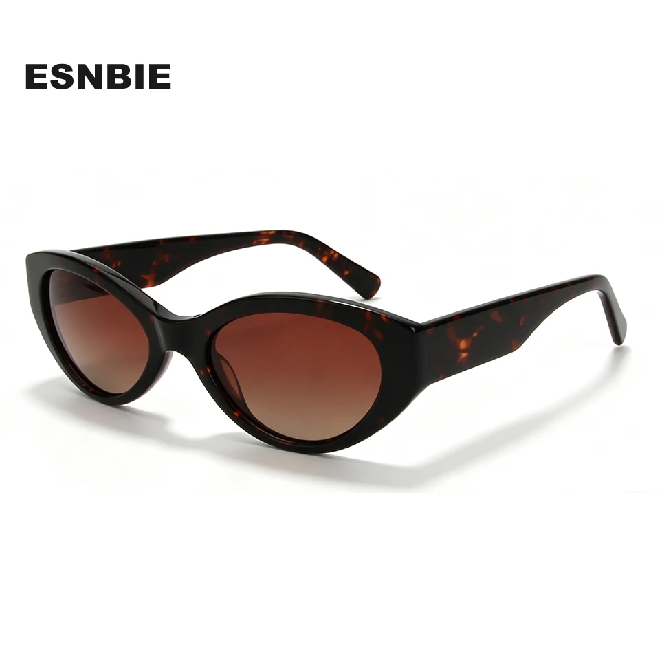 Vintage Cat Eye Tortoise Shell Sunglasses Women Acetate Gradient Brown Lens Retro Polarized Shades UV400 Trendys Eyewear