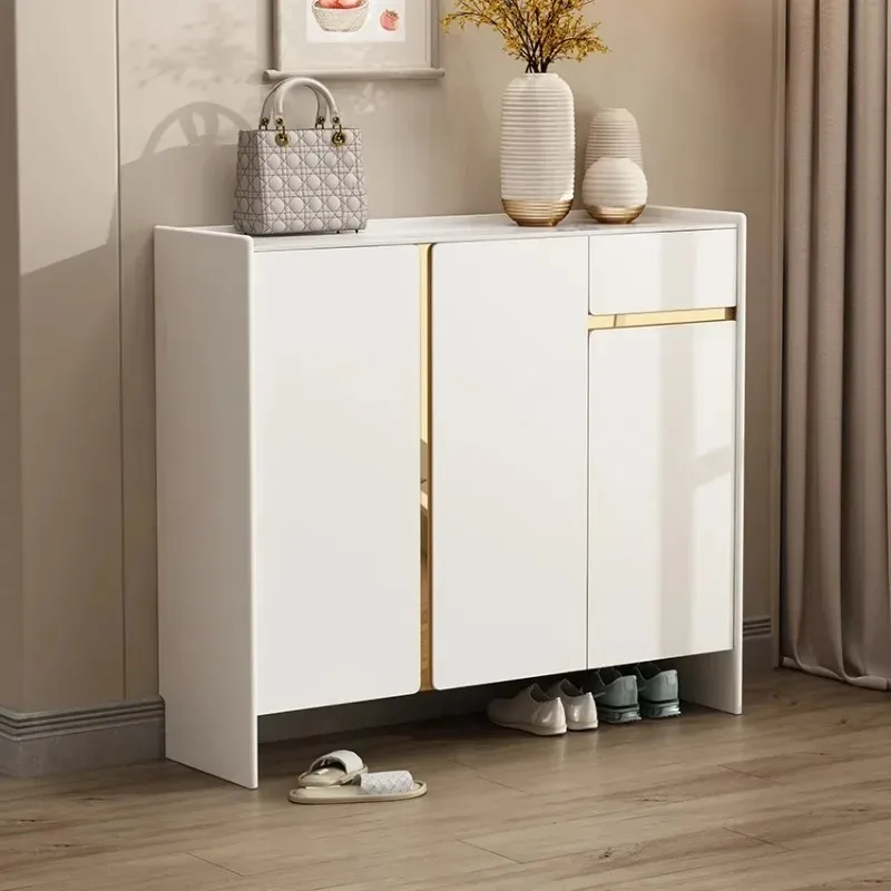 Wooden Organizer Shoe Rack Wood Display Cabinet Entry Modern Save Space Safe Cabinet Cupboard Vertical Home Furniture