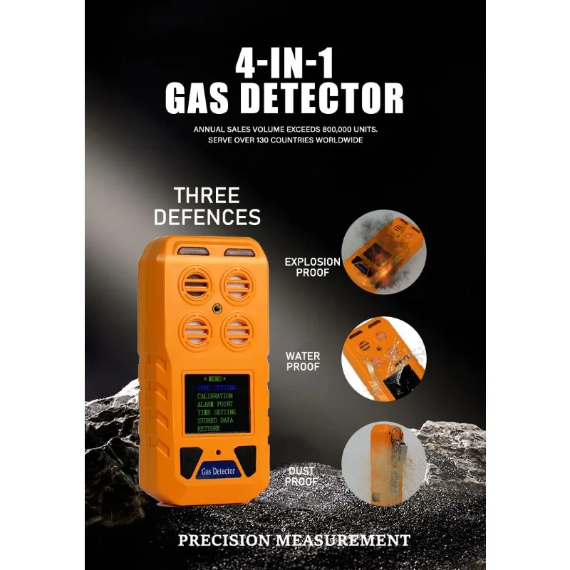 كاشف الغاز المركب الذكي المحمول من DUOTESI H2S إنذار التسرب لمحللات سامة الأمونيا #6