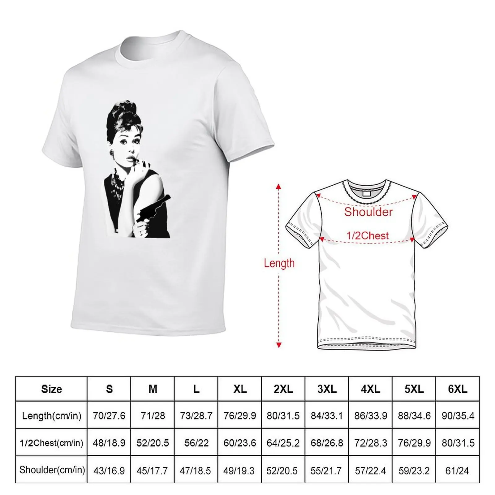 Iconic Audrey Hepburn T-Shirt Personalized t-shirt man clothes mens graphic t-shirts