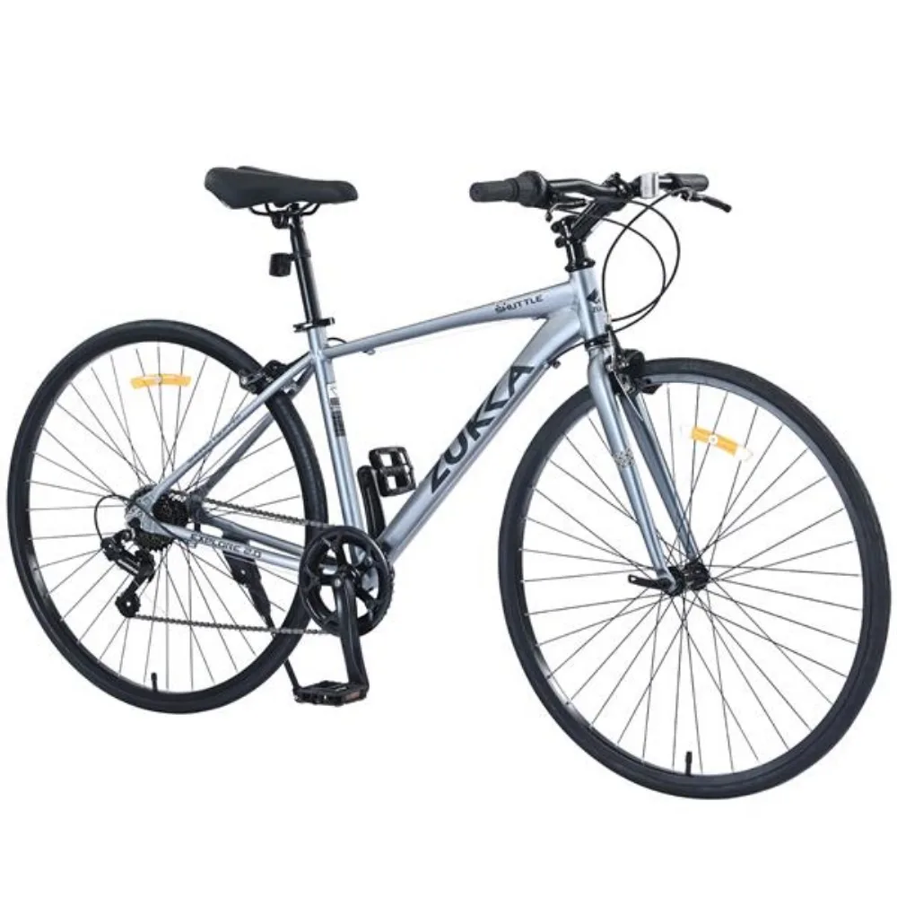 7 Speed Hybrid Bike Aluminum Alloy Frame C-Brake 700C Road Bike For men women's City Bicycle