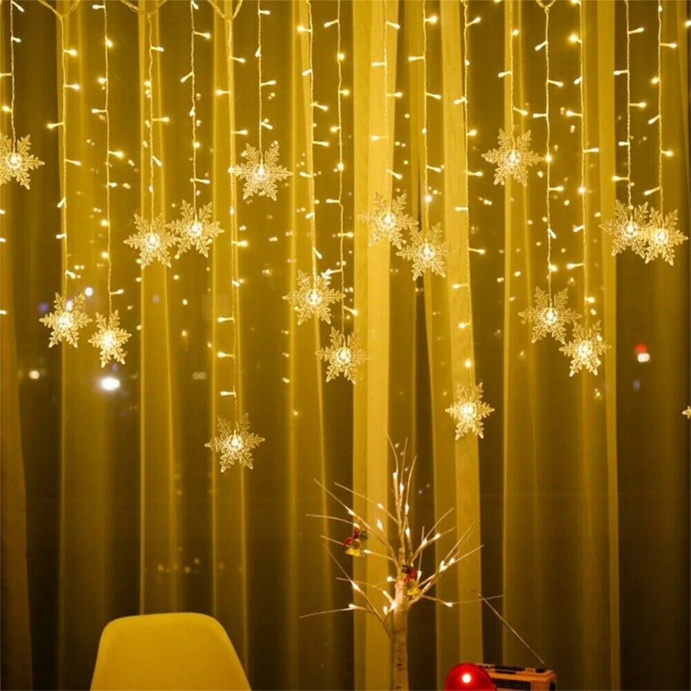 

LED Curtain String Lights 8 Modes Waterproof Window Fairy Lights Perfect For Christmas Wedding Party Decoration