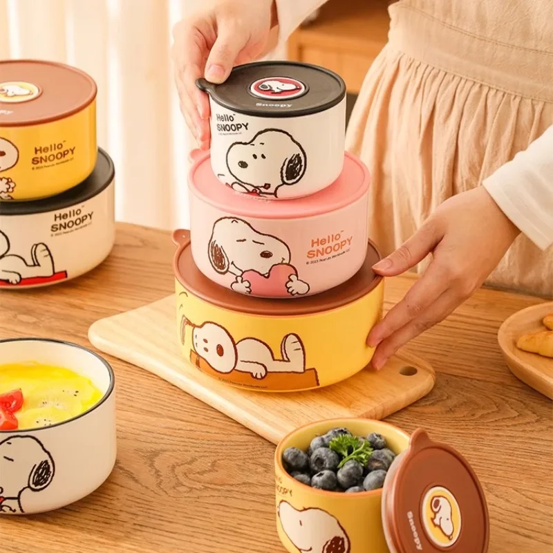 

Cute Snoopy Personalized Creative Anime Cartoon Pattern Multi-functional High-temperature-resistant Ceramic Bowl