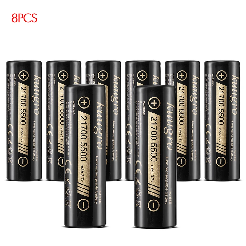Kuugro ku-55E 21700 5500mAh oplaadbare batterij 3,7V 3C ontlading Hoogvermogen batterijen voor krachtige apparaten