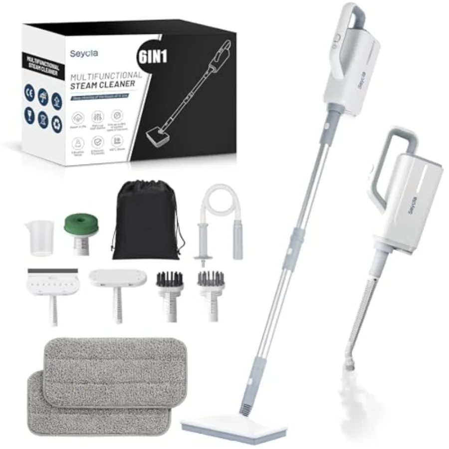 

Steam Mop for Floor Cleaning Steam Cleaner for Home with Handheld 6-in-1 Multi-function Attachments for Hardwood Floors Clothes