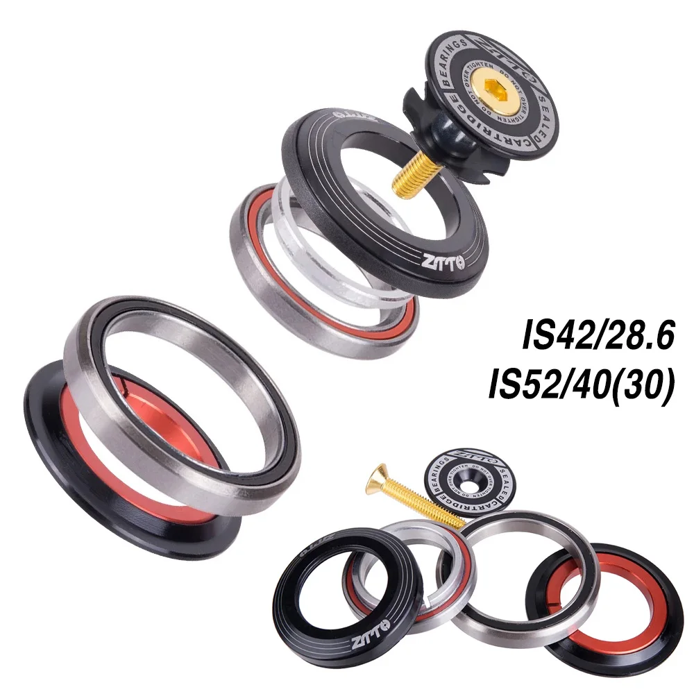 

Road Bike 4252ST Tapered Tube Fork Straight Tube IS42 IS52 Steering Column Bike Headset Bicycle Headset Bearing 42mm 52mm