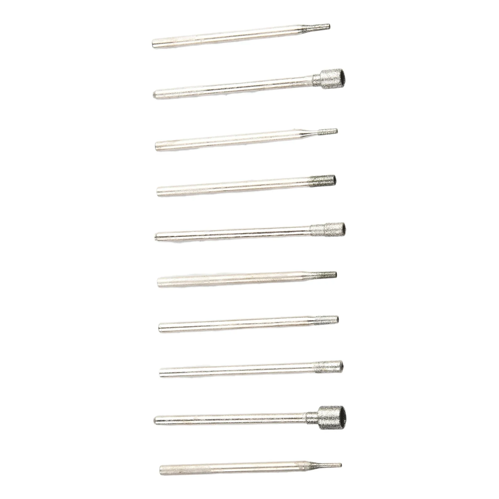 برقی گرائنڈر لوازمات کے لیے 10 پی سی ایس ڈائمنڈ بر کور بٹس گرائنڈنگ ہیڈ 0.8-5 ملی میٹر ڈبلیو/ 2.35 ملی میٹر شینک روٹری ٹول