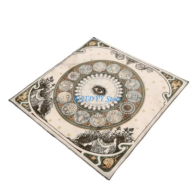 G6DE Divinations Tablecloth Eye Pattern Astrology Tarots Card Tablecloth Altars Cloth Divinations Board Game Accessory