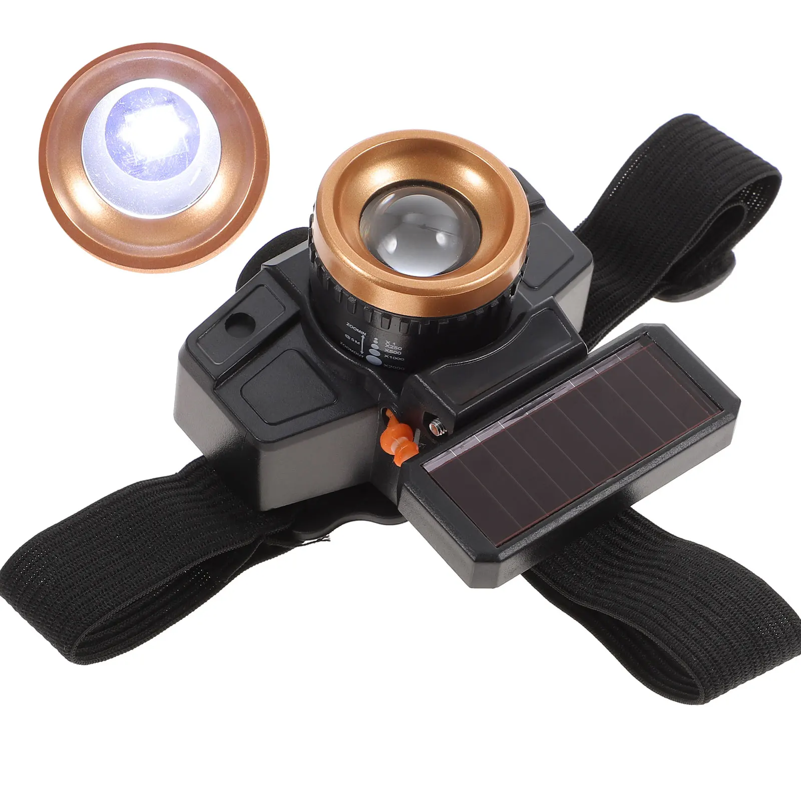 

PVC Adjustable Waterproof T9 LED Camping Headlamp Bright Dual Charging Solar USB Outdoor Riding Fishing Sensor Headlight