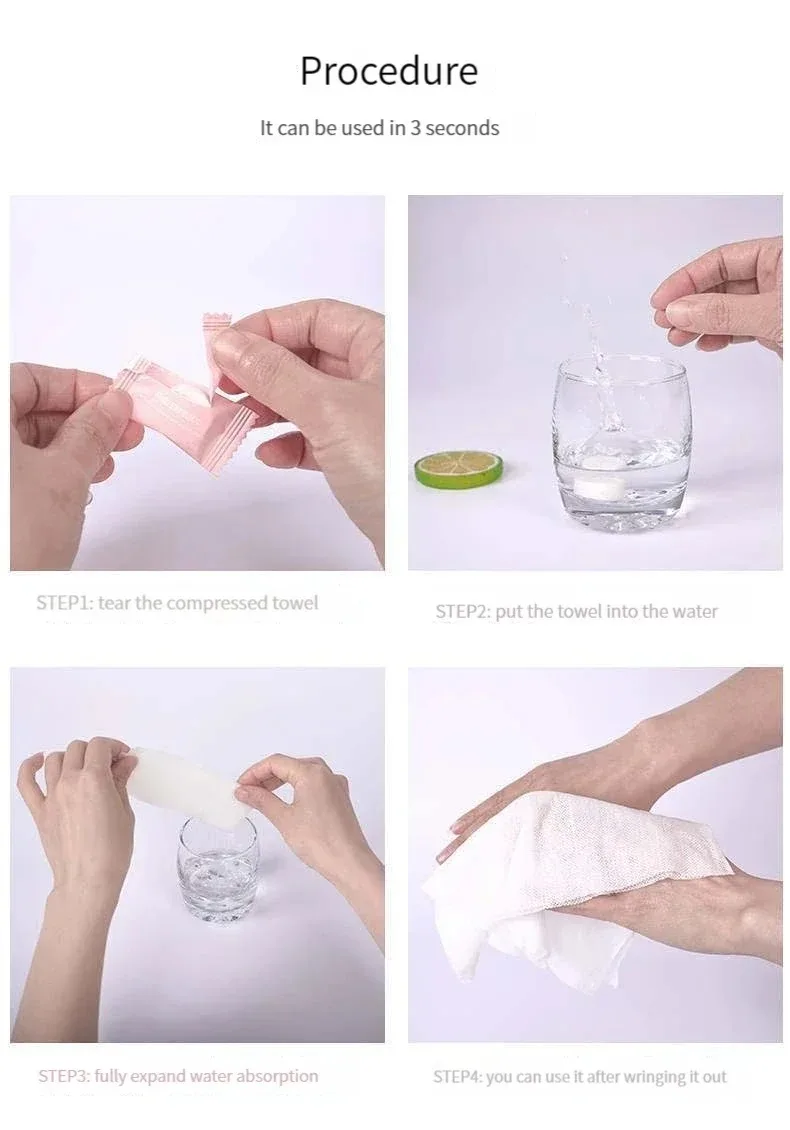 Compressed Towels Travel In Compressed Bag Suitable For Sensitive Skin Cotton Cleansing Towel Disposable Face Pack  20Pcs