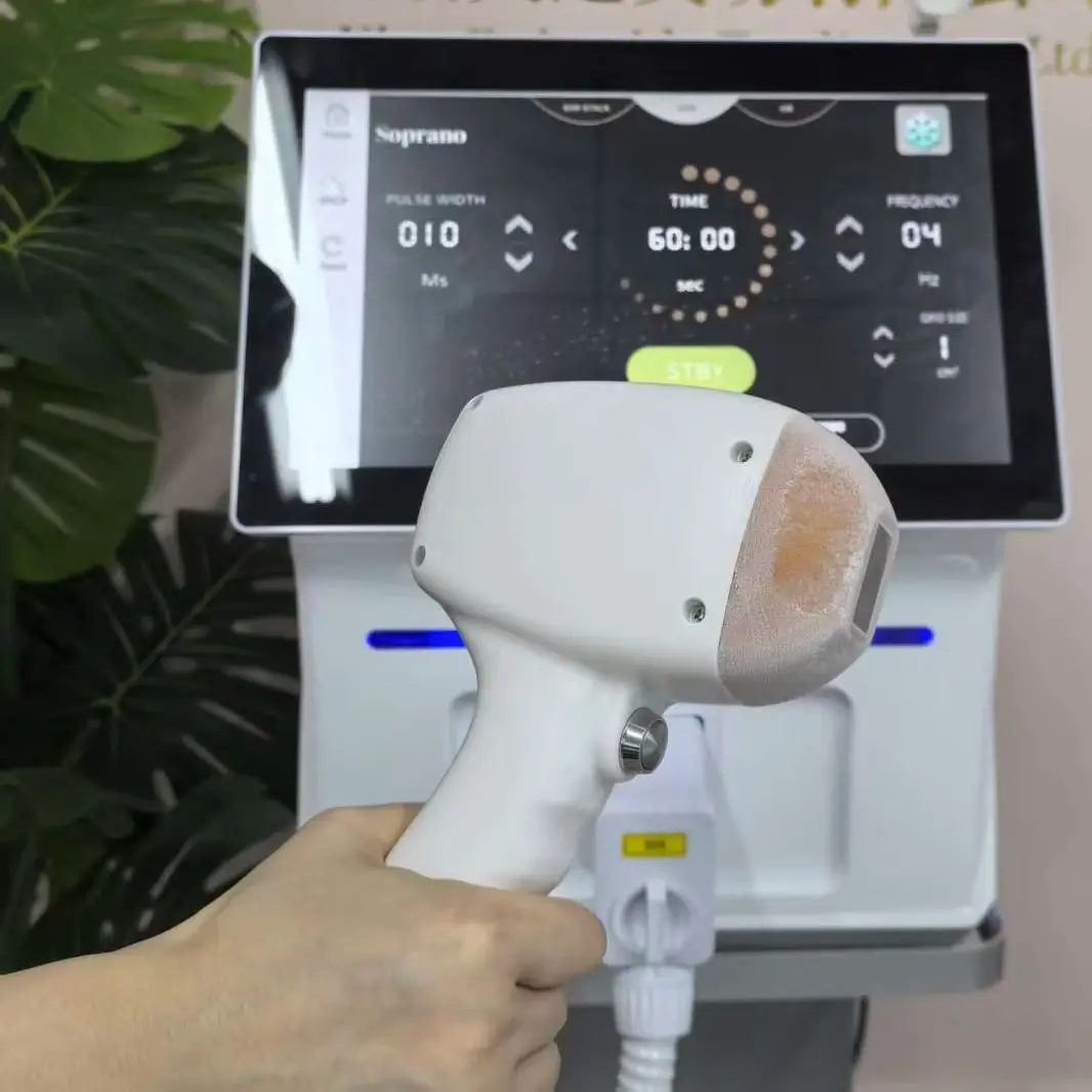 Portable Professional 5000W Soprano Laser Diode Ice Titanium Body Hair Removal Machine 808nm 755nm 940nm 1064nm Multi-Wave Devic