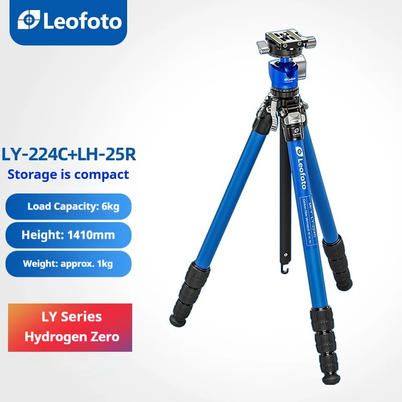 

Leofoto LY-224C+LH-25R ZERO Series Carbon Fiber Tripod with Micro-Mirrorless Camera Kit and Portable Center Column Head