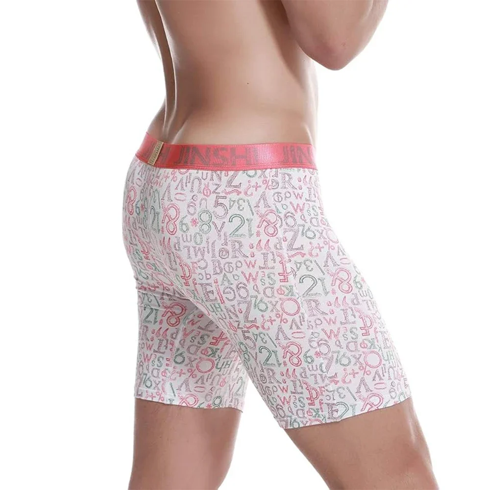 Jinshi Men Underwear Boxer Briefs No Ride Up Ultra-Breathable Soft Underpants Mens Printed Boxer Briefs