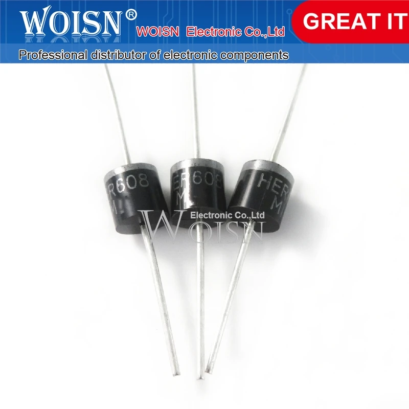 50PCS HER608 DO-41 In-Line Ultrafast Recovery Diode