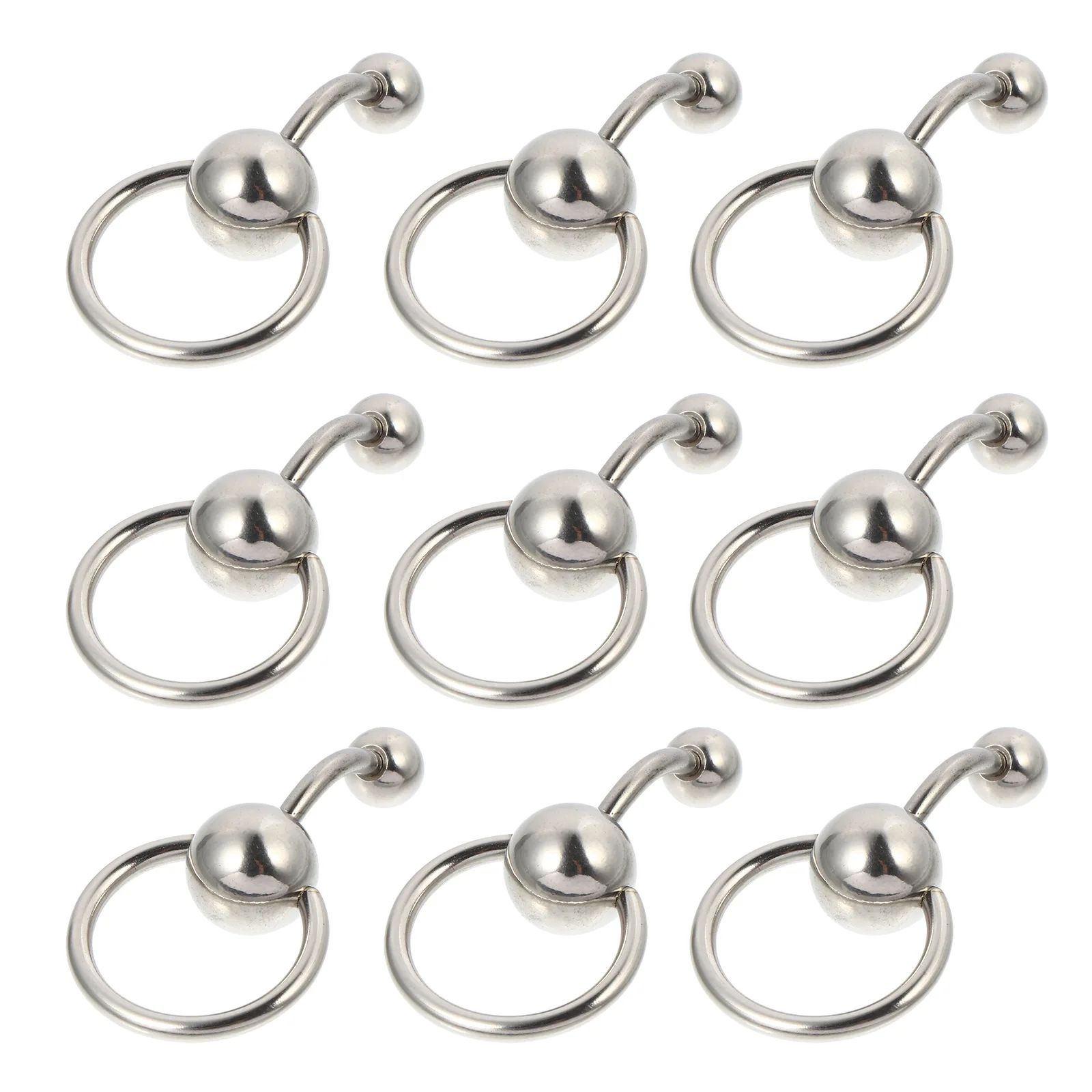 

10 Pcs Belly Button Rings Navel Piercing Jewelry Hoop Decor Titanium Steel Durable Safe No Rust Body Accessories