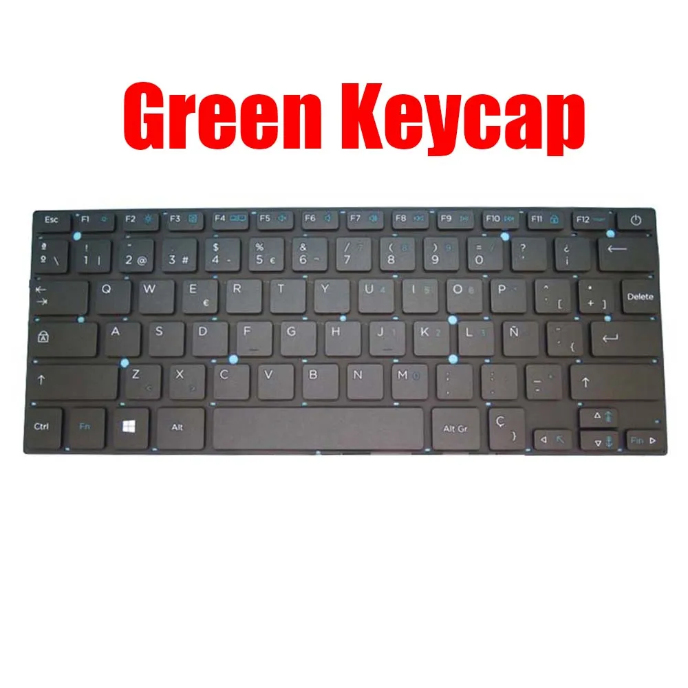 Spanish SP Laptop Keyboard XK-HS002 MB27716023 K3103 F0001-023 YMS-0186-A YXT-NB93-64 XK-HS002 MB27716023 Blue / Green Keycap