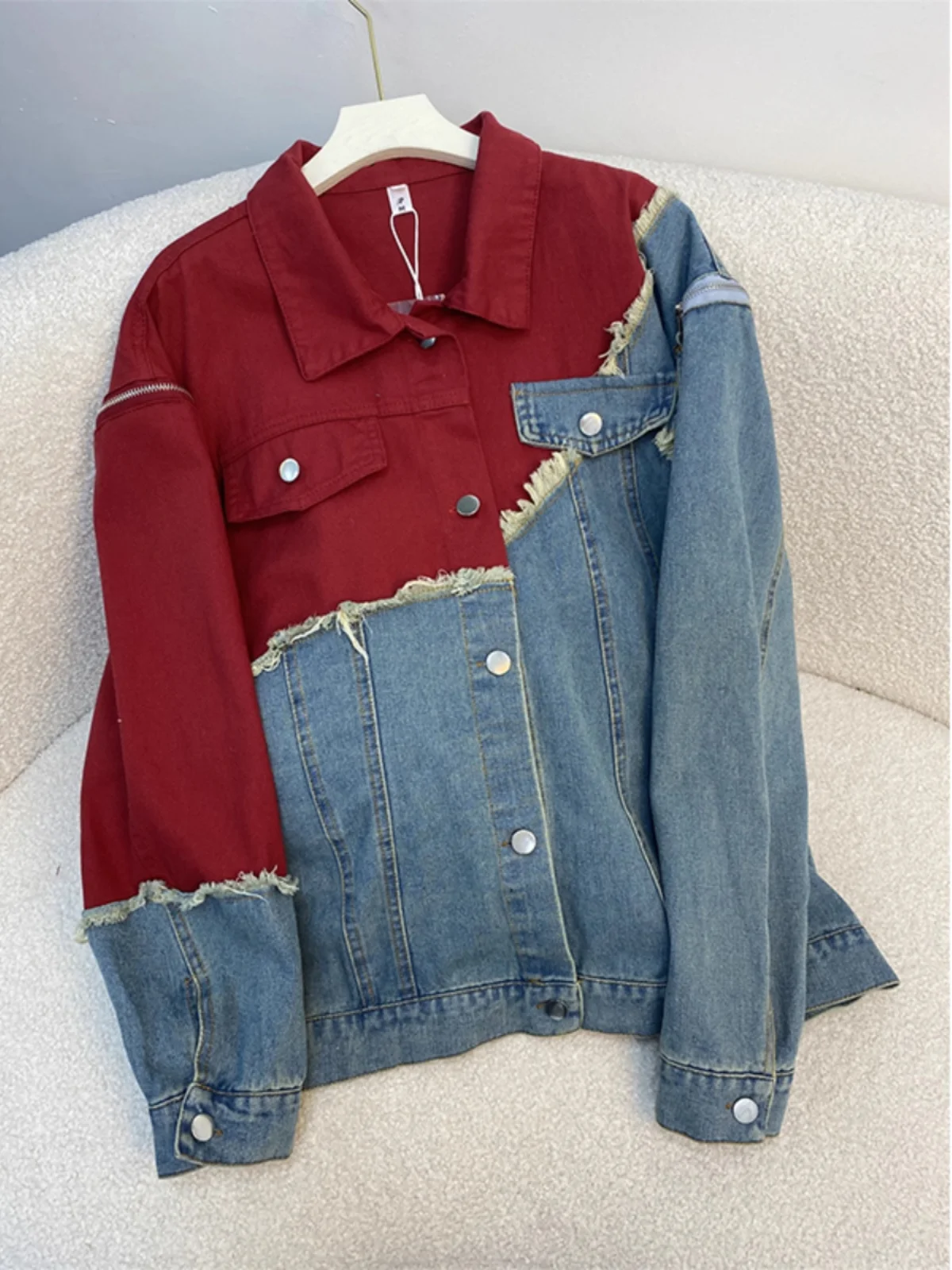 

plus Size Casual Vintage Loose Jaet Autumn Winter Men Women BF Denim Coat Top Trendy Windproof Long Sve Stand Collar