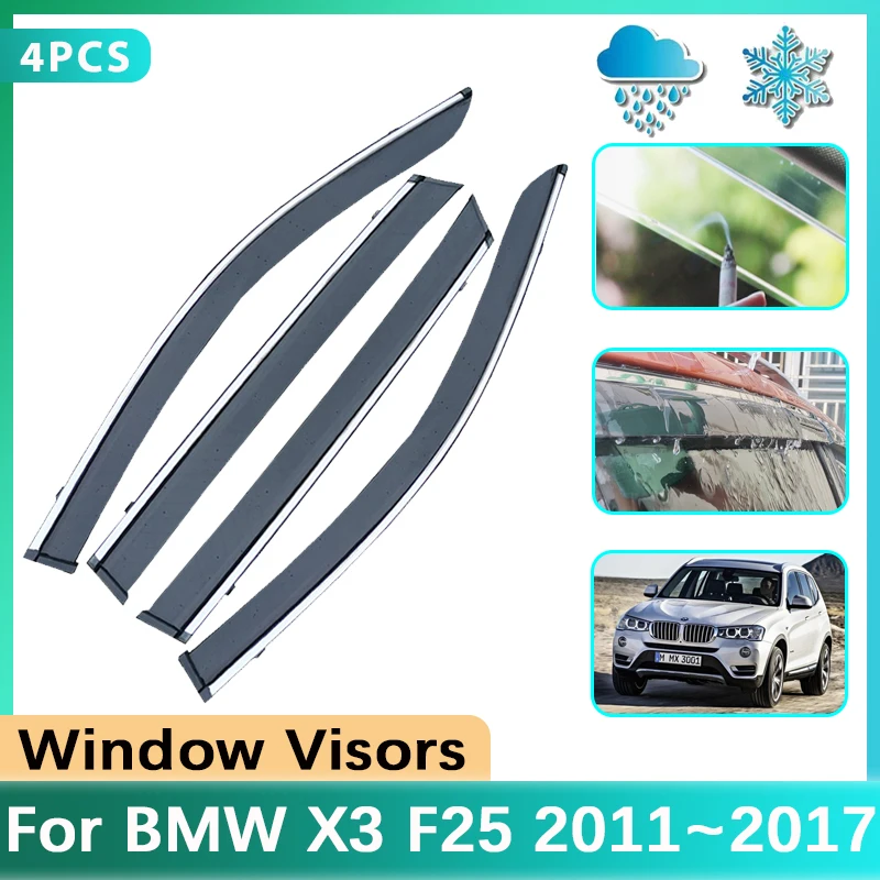 Windshield For BMW X3 F25 Accessories 2011 2012 2013 2014 2015 2016 2017 Car Side Window Visor Rain Sun Guard Cover Car Stickers