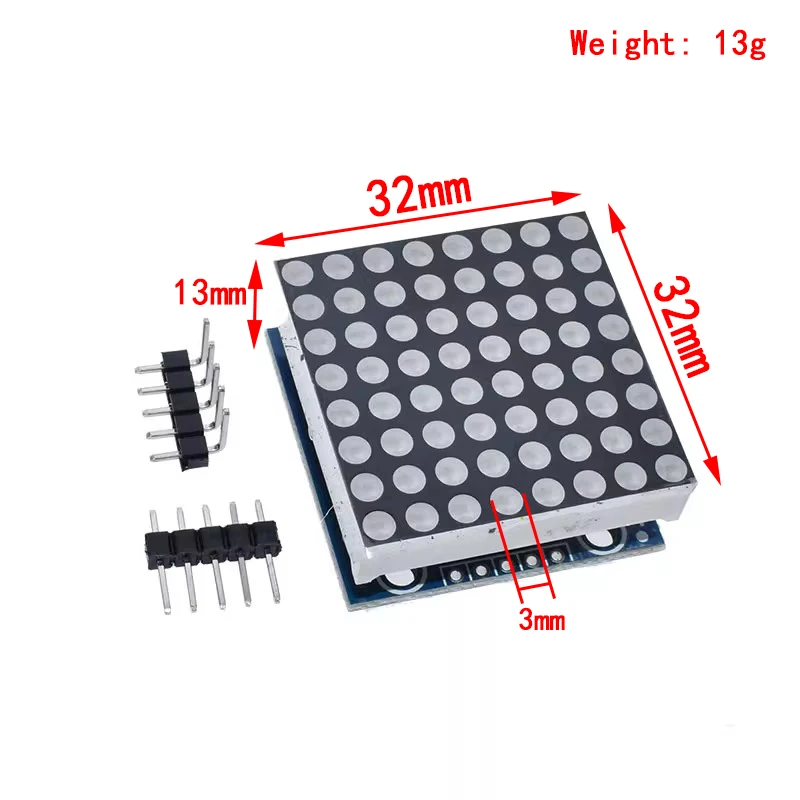 MAX7219 Dot-Matrix-Modul Mikrocontroller-Modul Anzeigemodul Fertigware, kann zusammen für Arduino-Programmierung DIY KIT verwendet werden