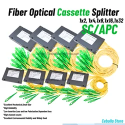 SC/APC 1X32 1M 2.0mm PLC Splitter FTTH Fiber Optic ABS Box 1*8 1*16 Planar Lightwave Splitter-Box