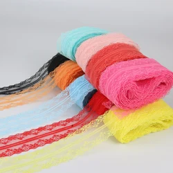 10 Yards Lace Ribbon 4cm Wide Multi Color Fabric For Gift Wrapping Wedding Dresses Decor DIY Crafts Lace Trim Sewing Accessories