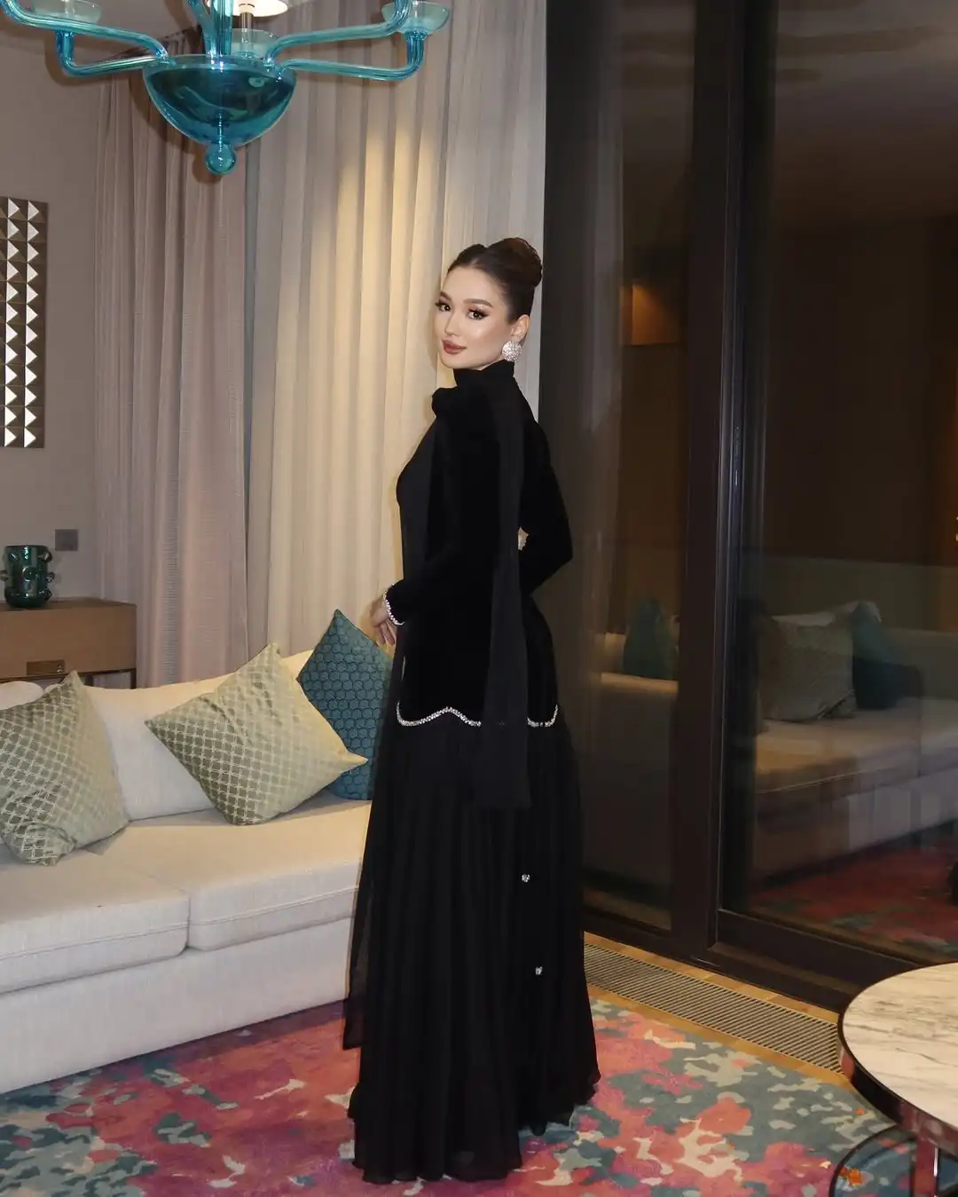 Customized Long Sleeves Prom Dresses Square Neck Cocktail Party Beadings Evening Dresses Floor Length Party Dresses