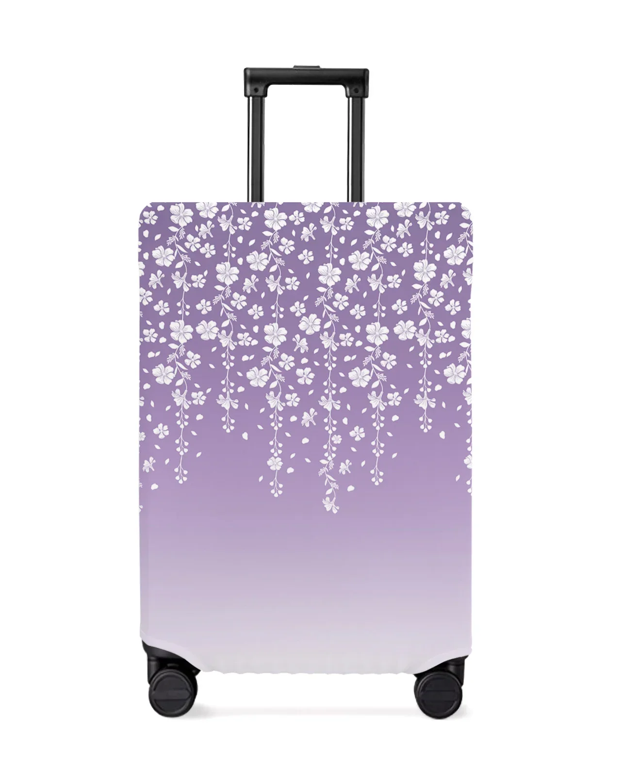 Juste de bagage à fleurs dégradées violettes, housse de protection de valise commandée, étui anti-poussière pour bagages, étui de voyage, 18 "-32"