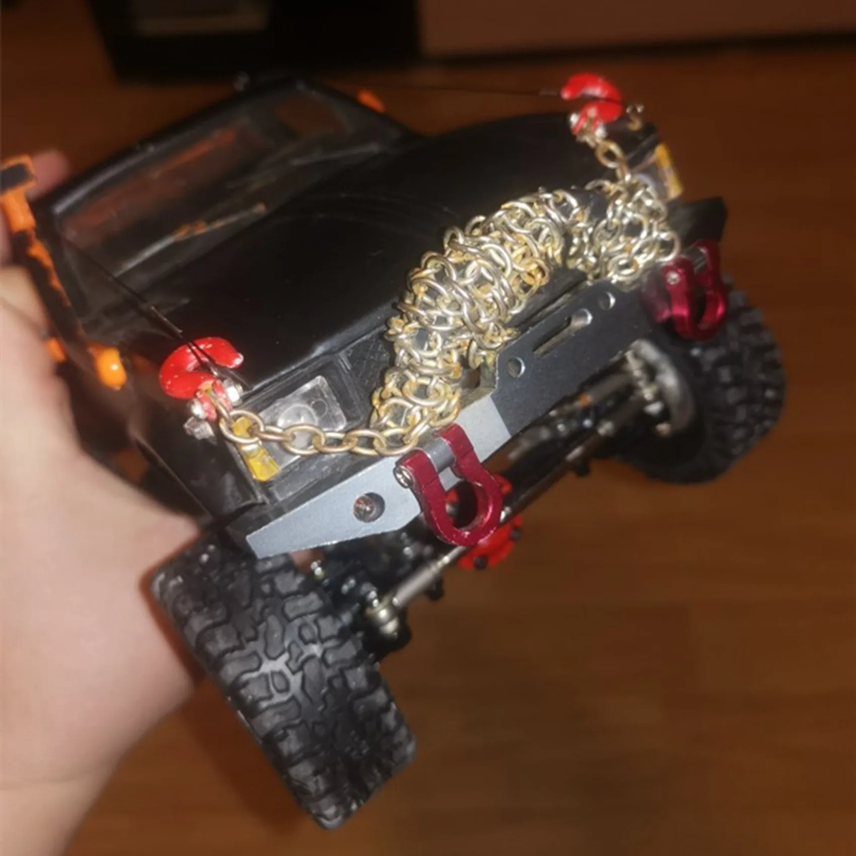 B78B-2X Metal Front Bumper For WPL C14 C24 C24-1 1/16 RC Car 4X4 Truck & Crawler Upgrade Parts Accessories,Titanium